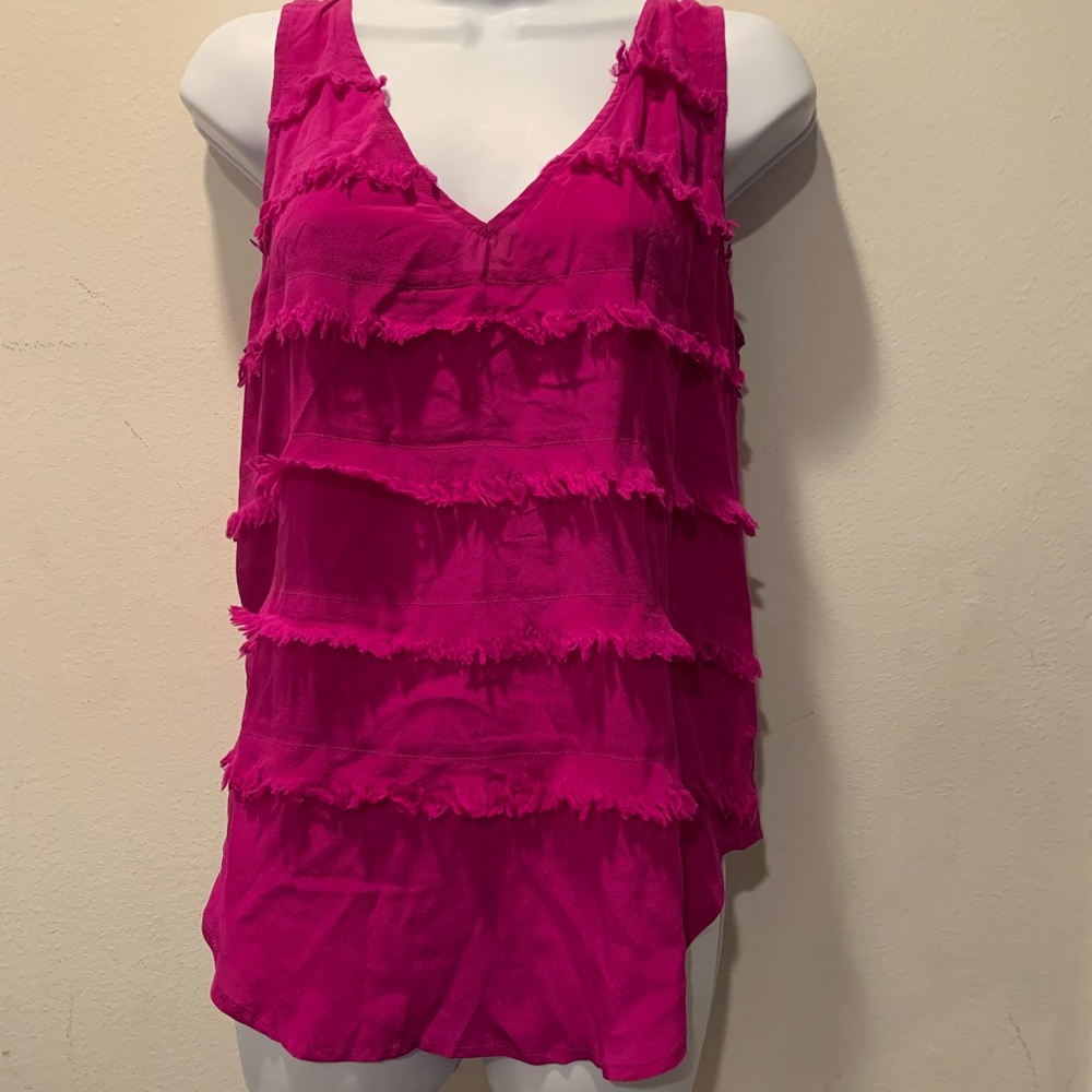 Ruffle chiffon tank